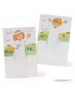 Estampa Comunión palomas a precio goloso disponible en niño o niña