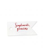 Tarjeta Simplemente, gracias 3,7x1,7cm. (preciox77u) min.77