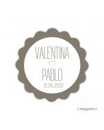 Gray heart sticker 1sheet = 24 labels