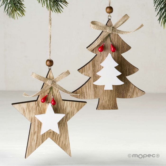 Stella Di Natale Con Mollette.Ciondolo In Legno Con Molletta 12cm