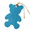 Ciondolo decorativo orsacchiotto tessuto azzurro, 8cm.