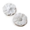 White linen flower Ø7cm. with adhesive