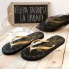 Black sandal flip-flop size M with bag (24,5cm)