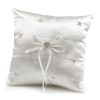 Ivory ring pillow with beads and rhinestones 20x20cm