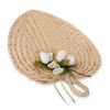 Woven palm fan 29x30cm with decoration