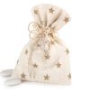 Cotton bag beige stars with dummy 5 sugar-coated chocolats