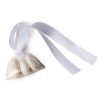 Decoration of 3 almond dragées and white satin bow