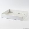 Lux white patent leather carton tray 27x24x4,5cm