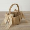 Rustic rings basket with knot Ø 15x19cm