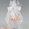 Tulle basket with 288 pink fabric petals