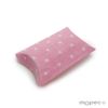 Pink fabric box with white polka dots11x6cm