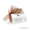 Tree of life squared paper box 6x4x6cm with 3 chocolates