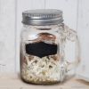 Spice Jar with mini cholkboard with 5 brown chocolates