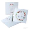 Wedding invitation Flower wreath + envelope 16x16cm