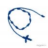 Blue macramé beads rosary bracelet