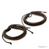 Twisted leather bracelet brown/dark brown