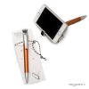 Ochre pen with mobile-holder & screen cleaner in bookmark