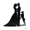 Cake topper/candle holders couple with dog (candle included)