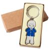 Porte-clés enfant communion veste bleue dans une boîte kraft