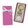 Key ring girl white dress with gift box