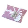 Bear brooch with pink fabric box and 5 sug.coated choc.