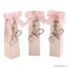 Pink metal Pacifier key ring with 5 sugar-coated chocolats
