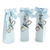 Blue metal Pacifier key ring with 5 sugar-coated chocolats