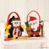 Panier feutre P.Noël/penguin avec 4 chocolats