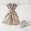 Silver stipes bag, bouquet and 3 chocolates