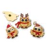 Wooden magnet owl red/gold 5cm (24 pieces x bag)