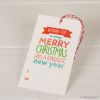 Gift card with ribbon MERRY CHRISTMAS 6x10cm (English)