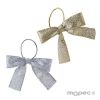 Lame bows in gold and silver colors 15mm + elastic, 24pcs.