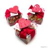 Wooden heart peg with box 30 crokis Valentin`s day + tag