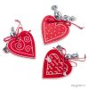 Ciondolo cuore rosso San Valentino e 2 crokichocs, 3assort.