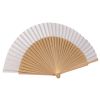 Natural wood and fabric fan, in various colors, 23cm