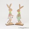 Easter wooden rabbit figure 23cm 2 assorted