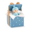 Figura para pastel+hucha bebé Caja Regalo azul 9 x14,5x9cm.