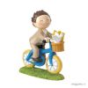 Cake topper boy with bike 13,5cm
