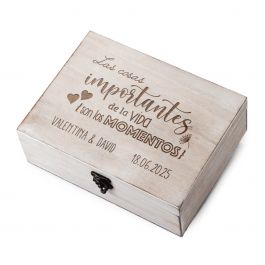 Caja de madera personalizable regalo Boda Cumpleaños San Valentín