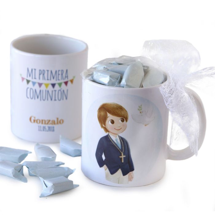 Mopec Tasse Première Communion Enfant – Gilet Et Bible, Cadeau Religieux Original 325 Ml