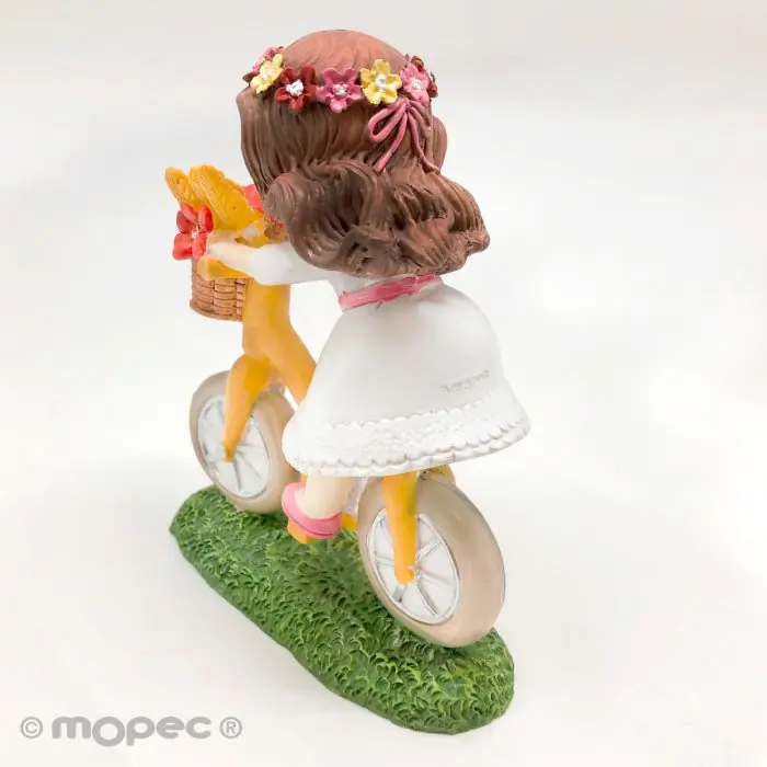Figurine pour gâteaux fille de communion à vélo vente en gros